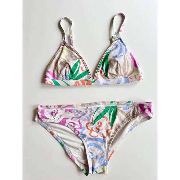 GAP Spring Floral Triangle Top Bikini Swim Set, Size S/M - Picture 4 of 11